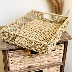 Wicker Twine Tray Basket